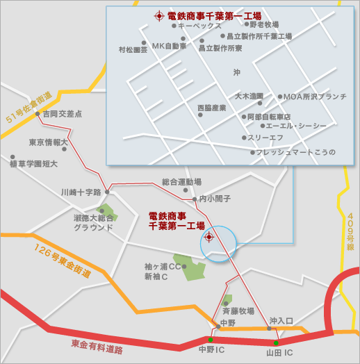 電鉄商事株式会社千葉第一工場の地図